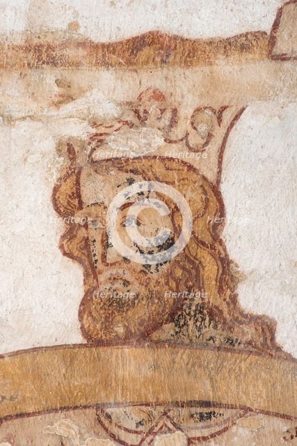 King's head, Longthorpe Tower, Thorpe Road, Peterborough, Cambridgeshire, c2013. Artist: Steve Cole.