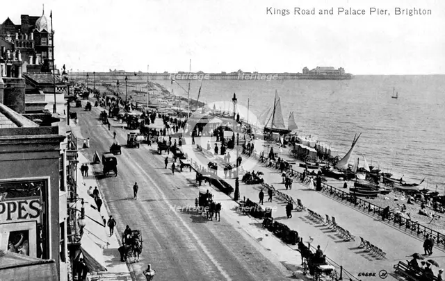 King's Road and the Palace Pier, Brighton, Sussex, early 20th century. Artist: Unknown