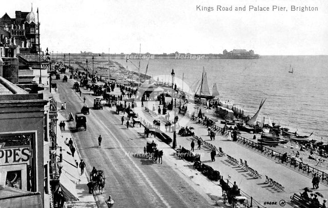 King's Road and the Palace Pier, Brighton, Sussex, early 20th century. Artist: Unknown