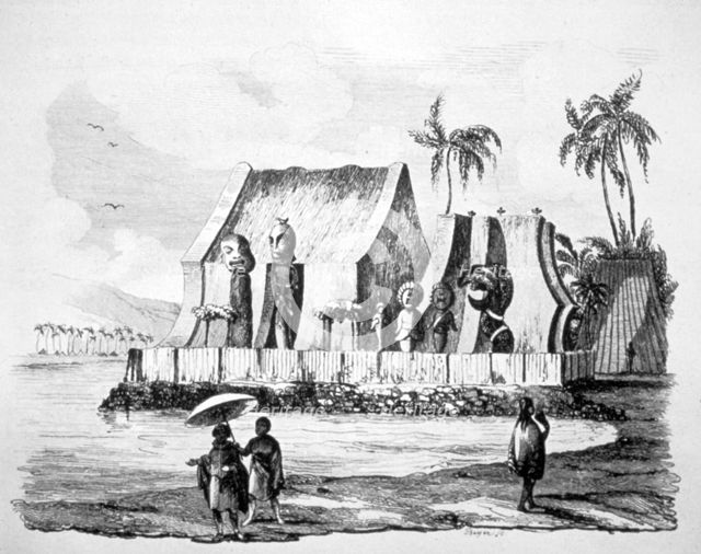King's Temple in the Bay of Tiritatea, c1746-1830. Artist: Ludwig Choris