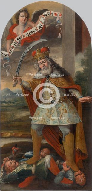 King Saint Stephen in the battle with the Turks, ca. 1718-1719. Creator: Anonymous.