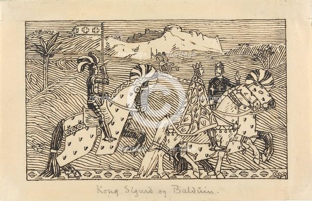 King Sigurd and King Baldwin of Jerusalem ride to the river Jordan, 1899. Creator: Munthe, Gerhard (1849-1929).