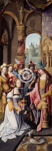 King Solomon Receiving the Queen of Sheba, 1515/20. Creator: Master of the Antwerp Adoration.
