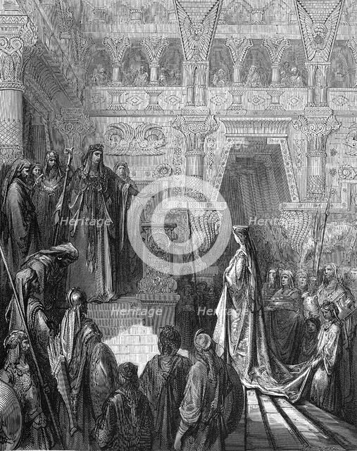 King Solomon welcoming the Queen of Sheba, 1865-1866. Artist: Gustave Doré
