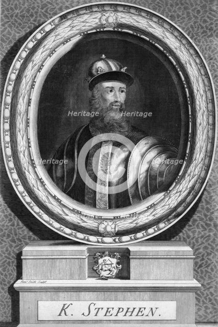 King Stephen (1096-1154).Artist: Smith
