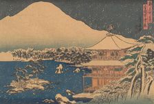 Kinkakuji seen in Falling Snow, mid 19th century. Creator: Hasegawa Sadanobu