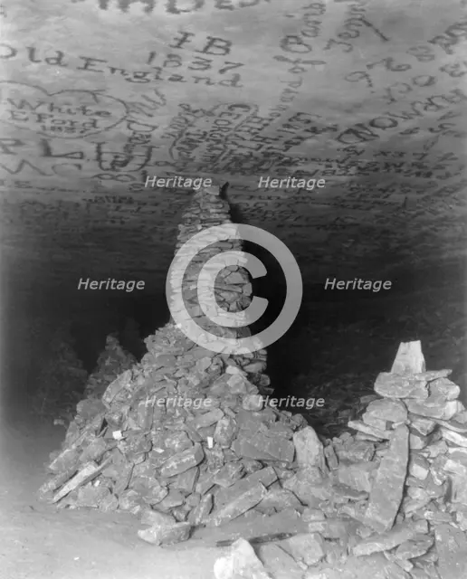 "Kinhicky's Cairn" (stalagmite), Mammoth Cave, Edmondson County, Kentucky, c1891. Creator: Frances Benjamin Johnston.