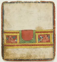 Kinnara Throne, from a Set of Initiation Cards (Tsakali), 14th/15th century. Creator: Unknown