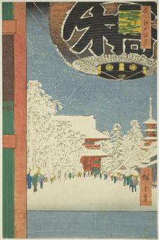 Kinryuzan Temple at Asakusa (Asakusa Kinryuzan), from the series "One Hundred..., 1856. Creator: Ando Hiroshige