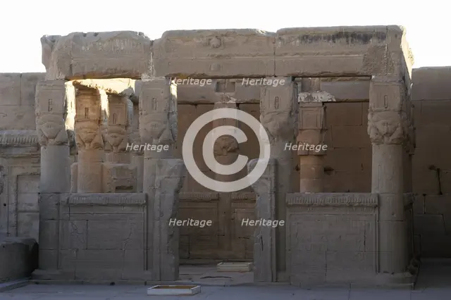 Kiosk on the roof at Dendera Temple, Egypt, 2019.  Creator: LTL.