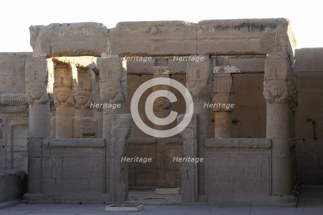 Kiosk on the roof at Dendera Temple, Egypt, 2019.  Creator: LTL.