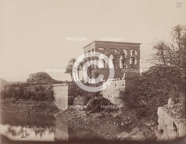 Kiosk of Trajan (Pharoah's Bed) on the Island of Philae, 19th century. Creator: Pascal Sébah.