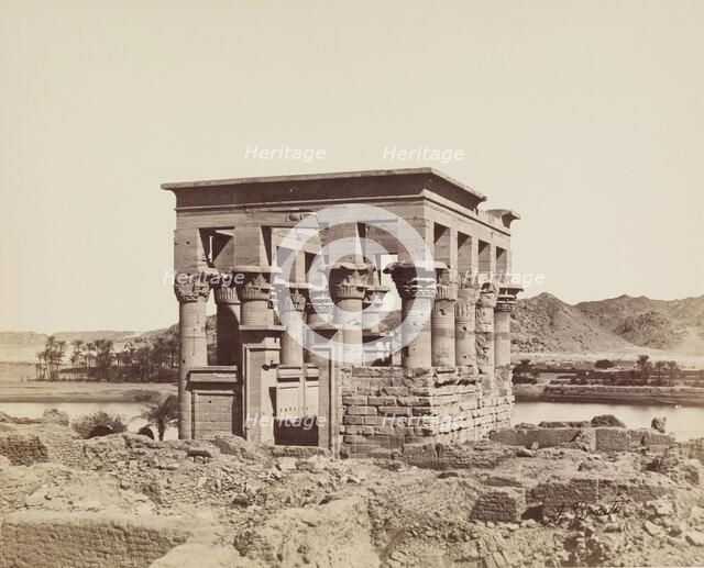 Kiosk of Trajan (Pharoah's Bed) on the Island of Philae, between 1860 and 1903. Creator: Antonio Beato.