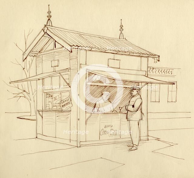 Kiosk selling drinks, Paris, France, c1951.  Creator: Shirley Markham.