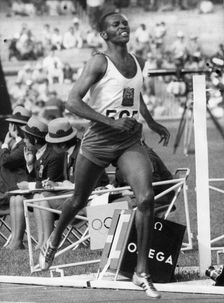 Kip Keino (1940) winning the 1500 metres at the Mexico Olympics, 1968. Creator: Unknown