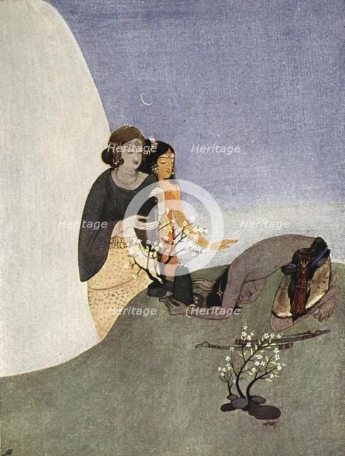 Kirat-Arjuna, 1913.  Artist: Nandalal Bose