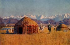Kirghiz yourta by the River Chu 1869-1870, (1965). Creator: Vasily Vereshchagin
