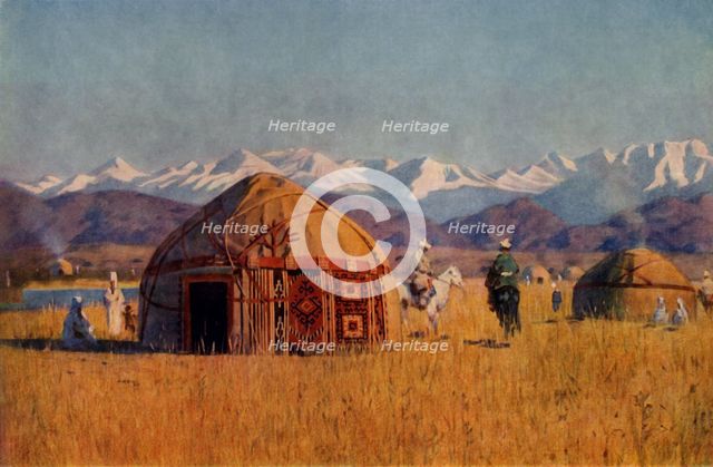 'Kirghiz yourta by the River Chu', 1869-1870, (1965). Creator: Vasily Vereshchagin.