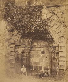 Kirkstall Abbey. Doorway on the North Side, 1850s. Creator: Joseph Cundall