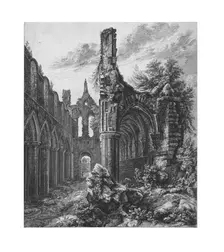 Kirkstall Abbey, Yorkshire, 1823. Creator: Unknown
