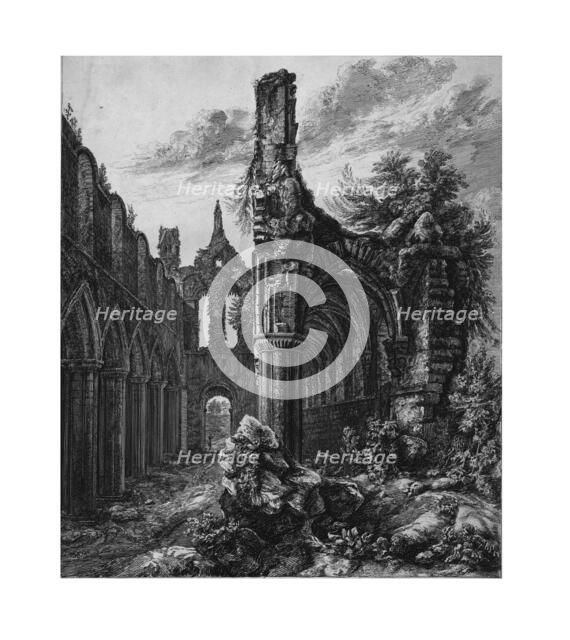 Kirkstall Abbey, Yorkshire, 1823. Creator: Unknown.