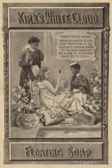 Kirk's White Cloud floating soap, 1898-02. Creator: Unknown