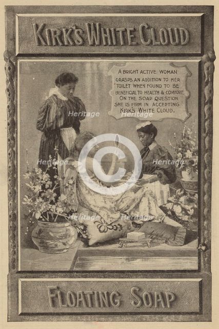 Kirk's White Cloud floating soap, 1898-02. Creator: Unknown.