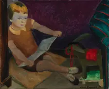 Kirsi Reading Fairy Tales, 1928. Creator: Vaino Kunnas