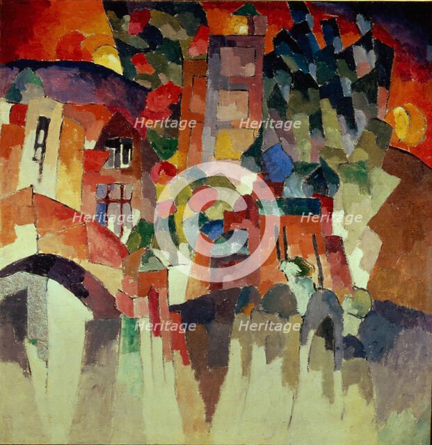 Kislovodsk Landscape (Landscape with Gates), 1913. Artist: Lentulov, Aristarkh Vasilyevich (1882-1943)