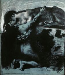 Kiss of a Sphinx, between 1890 and 1914. Creator: Stuck, Franz, Ritter von (1863-1928)