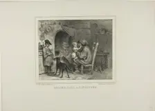 Kiss papa with pinches, 1833. Creator: Auguste Raffet