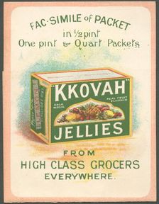 Kkovah Table Jelly, 1890s