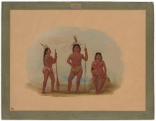 Klahoquaht Chief, His Wife, and Son, 1855/1869. Creator: George Catlin