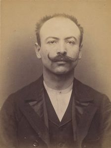 Klein. Louis. 25 ans, né le 8/8/67 à Colmar (Alsace). Employé de commerce. Anarchiste. 11/..., 1894. Creator: Alphonse Bertillon