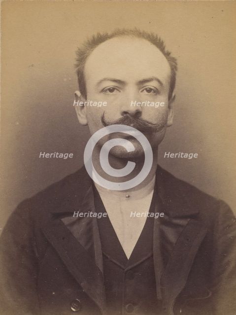 Klein. Louis. 25 ans, né le 8/8/67 à Colmar (Alsace). Employé de commerce. Anarchiste. 11/..., 1894. Creator: Alphonse Bertillon.
