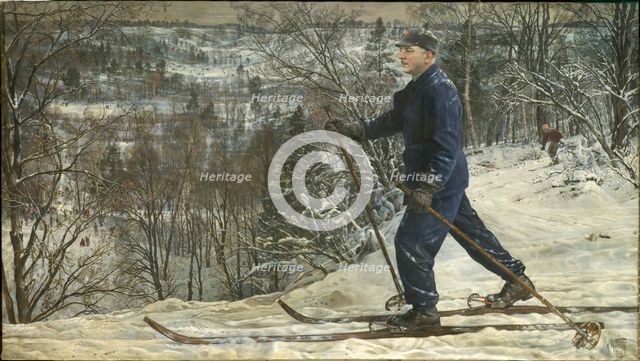 Kliment Voroshilov on a skiing trip, 1937.
