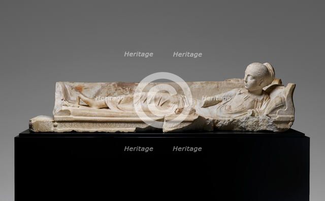 Kline Monument with a Reclining Girl, A.D. 120-140. Creator: Unknown.