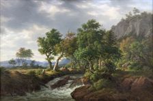 Klippelandskab. Djupadal i Bleking, 1855. Creator: Frederik Christian Kiaerskou