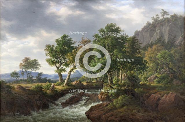 Klippelandskab. Djupadal i Bleking, 1855. Creator: Frederik Christian Kiaerskou.