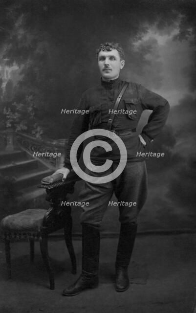 Kruchin Vitaly Mikhailovich in the editorial office of the newspaper "Forward"..., 1920s. Creator: Unknown.