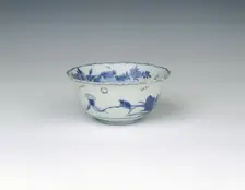 Kraak blue and white bowl with birds and flowers, Ming dynasty, China, 1560-1580. Creator: Unknown