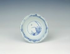 Kraak blue and white bowl with birds and flowers, Ming dynasty, China, 1560-1580