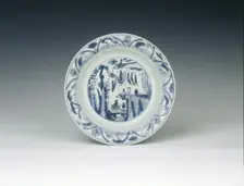 Kraak dish with figure on horseback, Ming dynasty, China, 1560-1580. Creator: Unknown