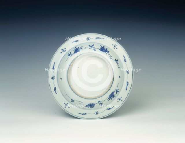 Kraak dish with figure on horseback, Ming dynasty, China, 1560-1580. Creator: Unknown.