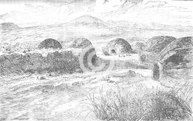'Kraal where Prince Louis Napoleon and his party off-saddled and were fired at', c1880. Artist: Unknown.