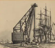 Krahn im Freihafen, 1893. Creator: Fritz Stoltenberg