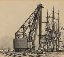 Krahn im Freihafen, 1893. Creator: Fritz Stoltenberg