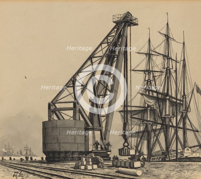 Krahn im Freihafen, 1893. Creator: Fritz Stoltenberg.