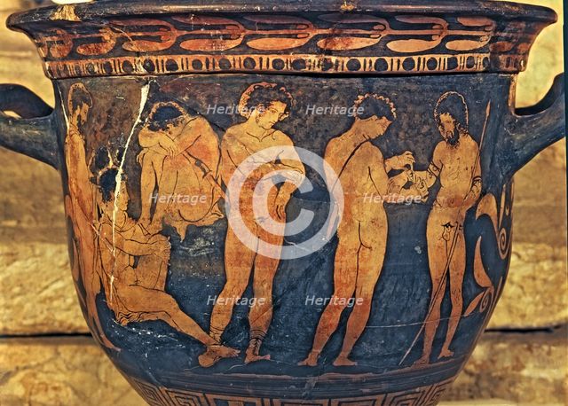 Krater representing soldiers healing their wounds.