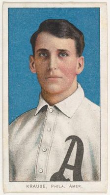 Krause, Philadelphia, American League, from the White Border series (T206) for the Amer..., 1909-11. Creator: American Tobacco Company